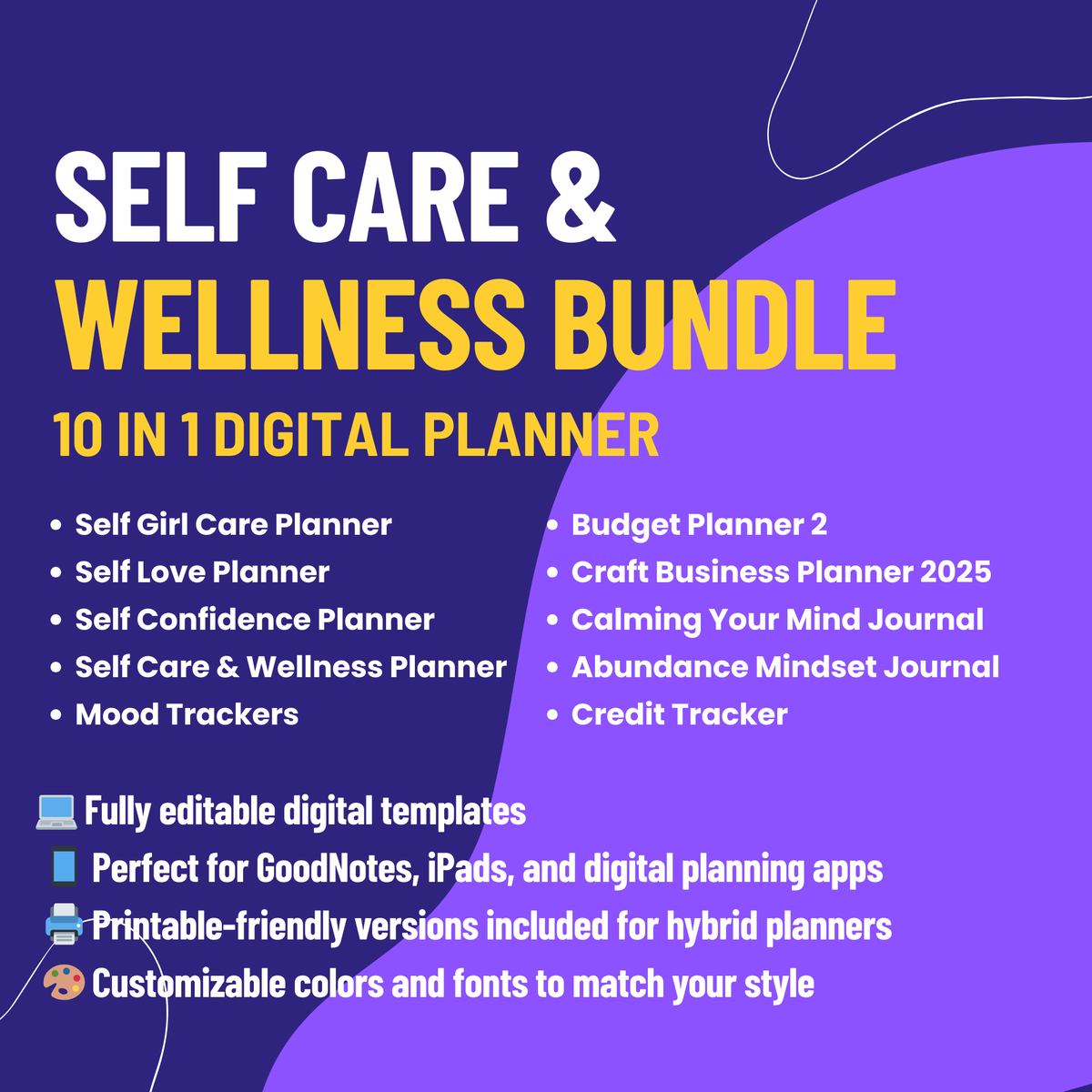 Self-Care & Wellness Bundle | PLR MRR | Printable