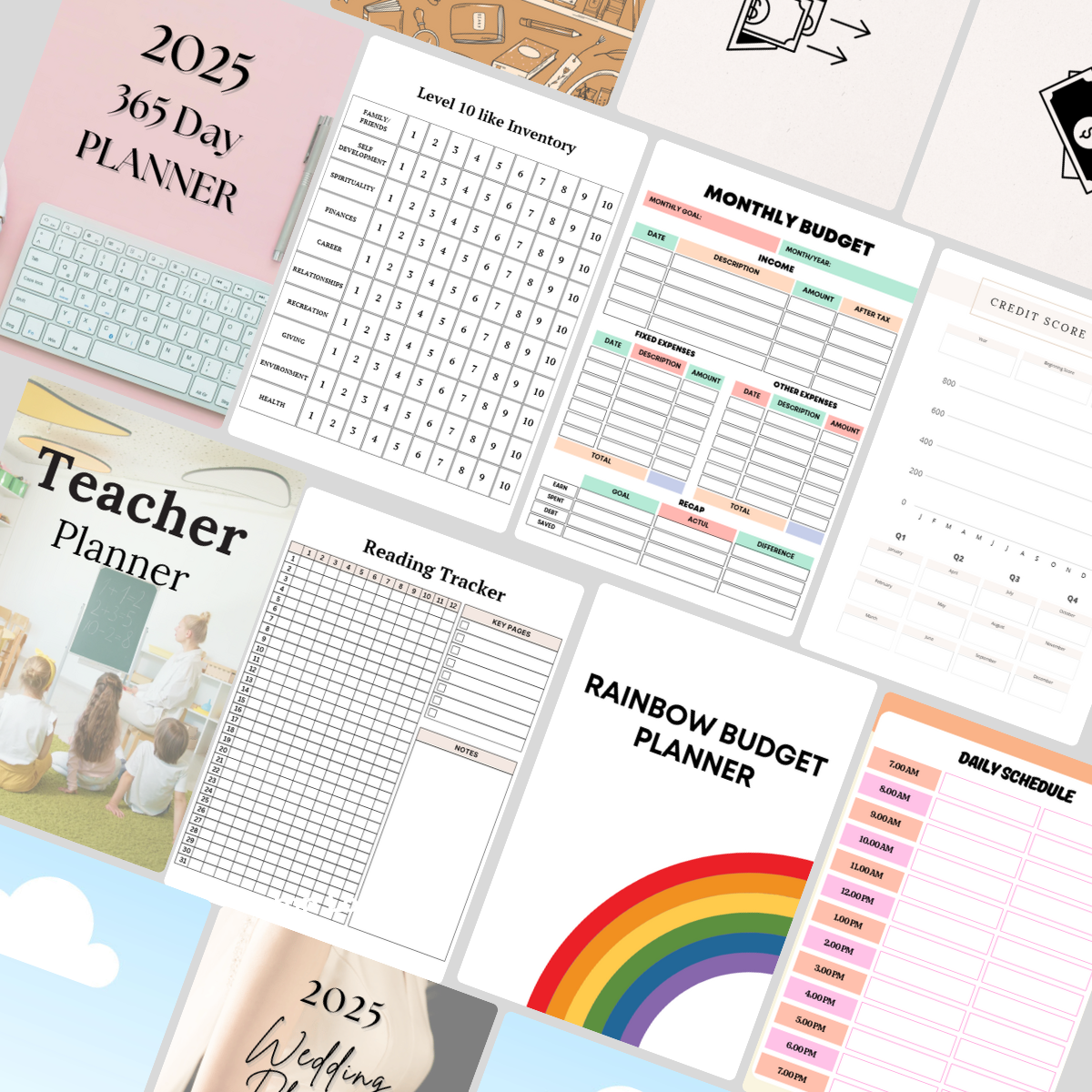 300+ Digital Planner  PLR MRR Collection